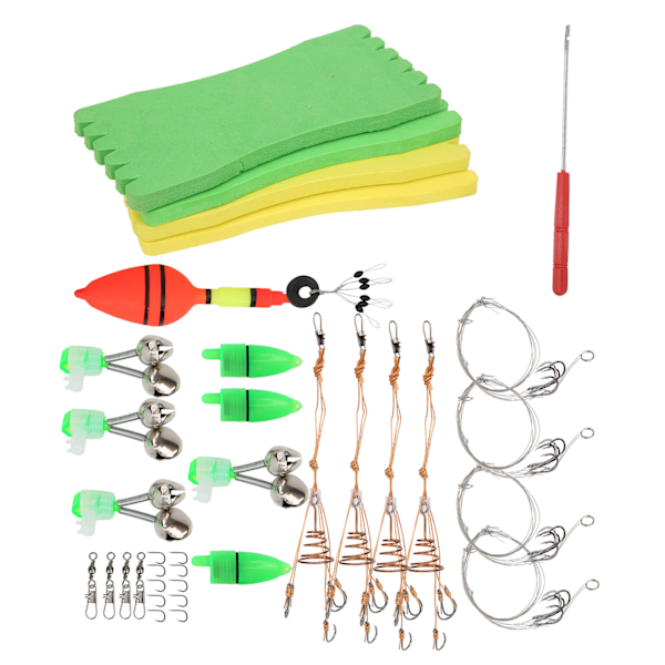 Bærbar fiskeutstyrsett Line Board Lure Bait Hook Detacher Small Bell Tackle Kit Fisketilbehør