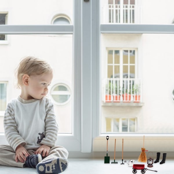 1:12 Miniatyrdockhus Simulering Mini Trädgårdsredskap Utomhus Dekor Leksaker Vagn Tillbehör