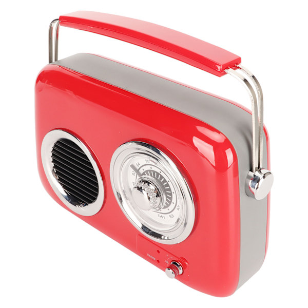Retro Radio Bluetooth högtalare Bärbar Handhållen HiFi Stereoljud Söt radiohögtalare i gammaldags stil för fest utomhus Röd