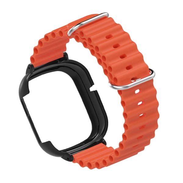Smart Watch Cases PC Protective Shell Watch Screen Protector Bezel Ring Frame with Silicone Watch Strap for Honor 4 Orange