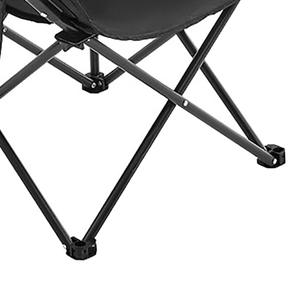 Fällbar campingstol med sidofickor Ergonomisk design Bärbar hopfällbar campingstol för picknick fiske Svart