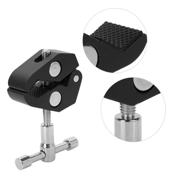 Slitesterk stor krabbeklemme i aluminiumslegering for DSLR-kameramonitor blitslys