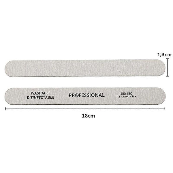 10 st Trä Nagel Archos för Manikyr och Pedikyr 100/180 Regnbåge Professionell Tjocklek för UV Gel Polymer Svart