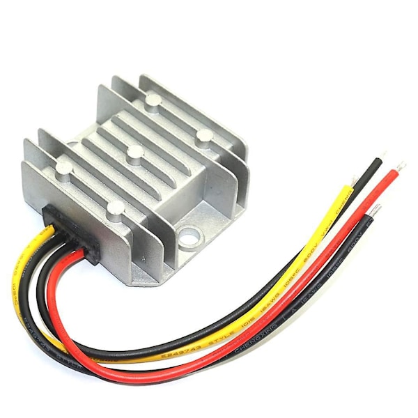DC 24V til 12V Konverter, Spændingskonverter 5A 60W, Transformer Vandtæt med Aluminiumskal