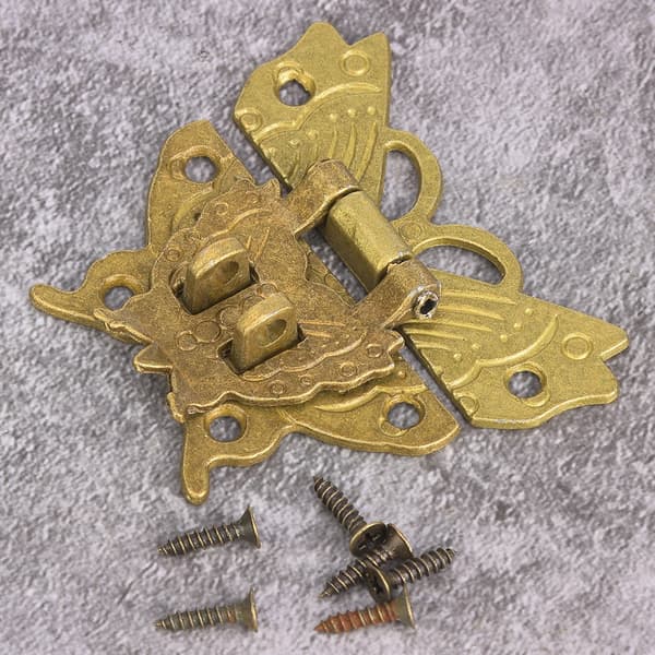 2 stk Hasp Latch Sinklegering Sommerfuglformet Lås Bronsefarget Fangst for Koffertboks