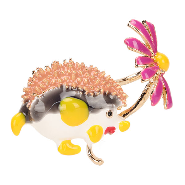 Daisy Hedgehog broschnål Söt moderiktig emalj Daisy djurbrosch för dejting Svart Lila