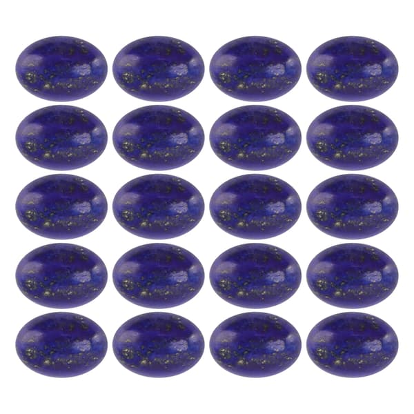 20 stk. ovale flatback cabochon lapis lazuli utsøkt ringkjede DIY steinperle for smykkefremstilling