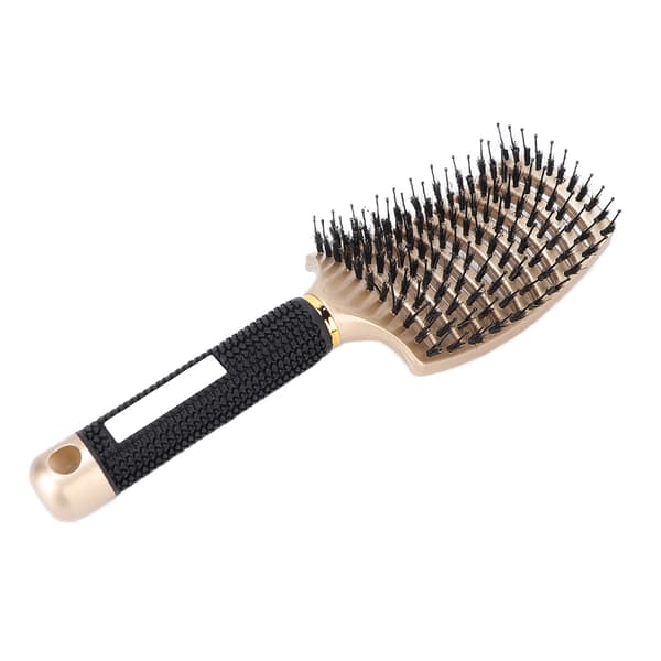 Buet Detangler Børste Nylon Professionel Hår Paddle Detangling Børste til Hårstyling Guld