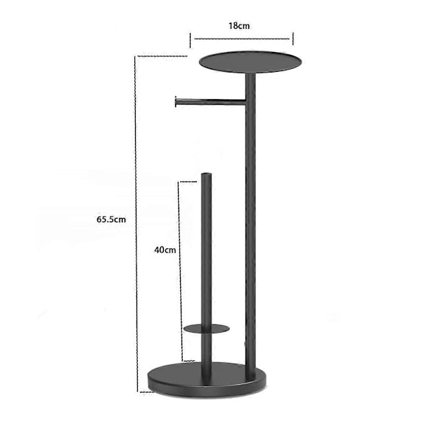 Sort Toiletpapirholder med Hylde