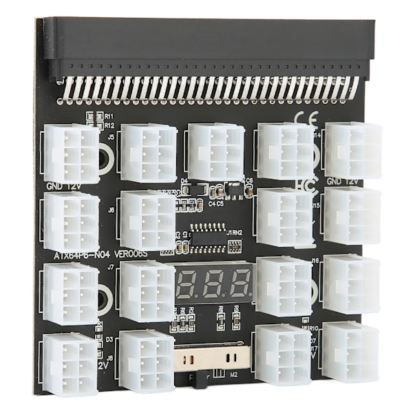 Strømbrett for strømfordeling, 17 porter, 6-pin, maksimal støtte 1200 W, datamaskintilbehør, 12 V