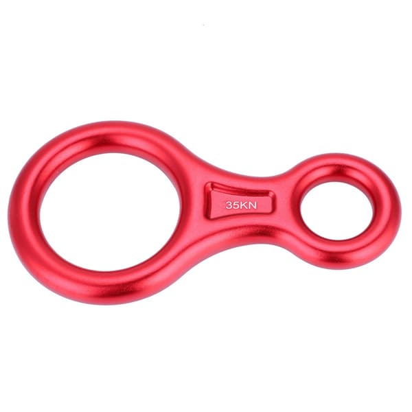 35KN Figur 8 Reb Descender Rappel Ring Klatreudstyr Redningsudstyr (Rød)