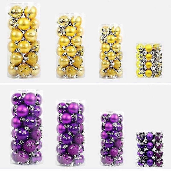 24 st Julgranskulor Okrossbara Julgranskuledekorationer Set -JRCN Röd 4cm