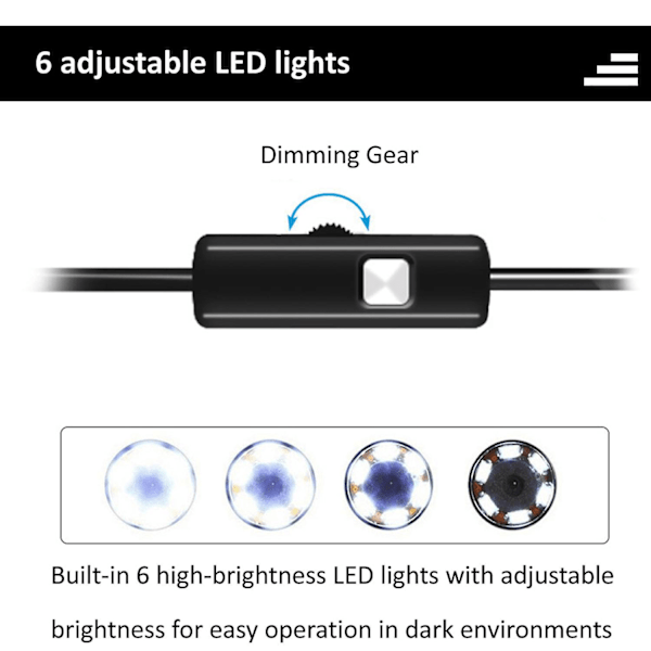 Vedenpitävä boreskooppi-tarkastuskamera säädettävillä LED-valoilla Android USB Type-C:lle, putki-allasviemäriputkikamera