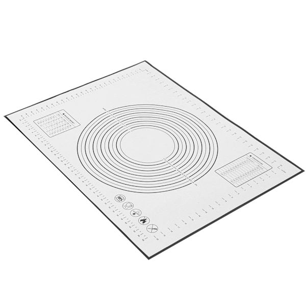 Halkskyddande silikondegplatta halkfri knådningsmatta med vågar köksbakningstillbehör (60x80x0,4 cm svart)