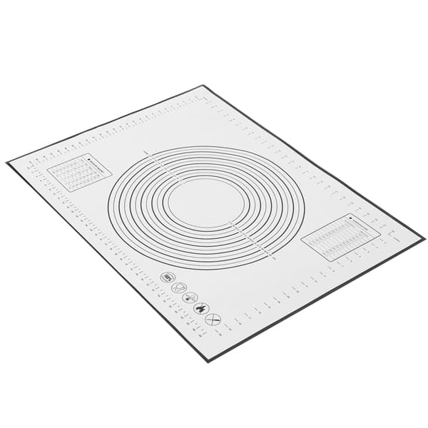Skridsikker silikone dejmåtte Non-Stick æltemåtte med skalaer Køkkenbageudstyr (60x80x0.4cm Sort)