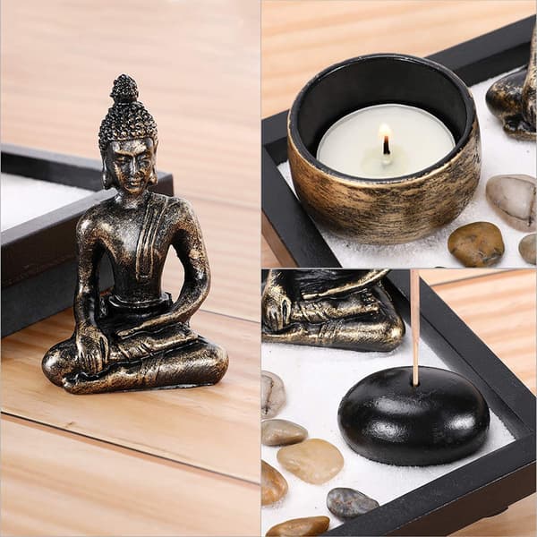 Buddha-statue telys røkelsesholder hjemmedekorasjonsgave