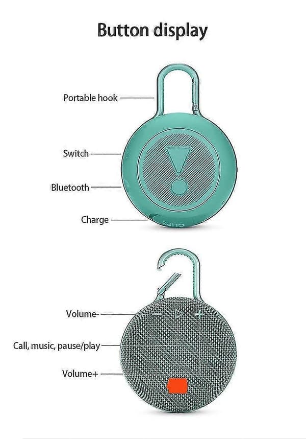 Kannettava langaton kaiutin vedenpitävä USB-ladattava ja Bluetooth-yhteensopiva