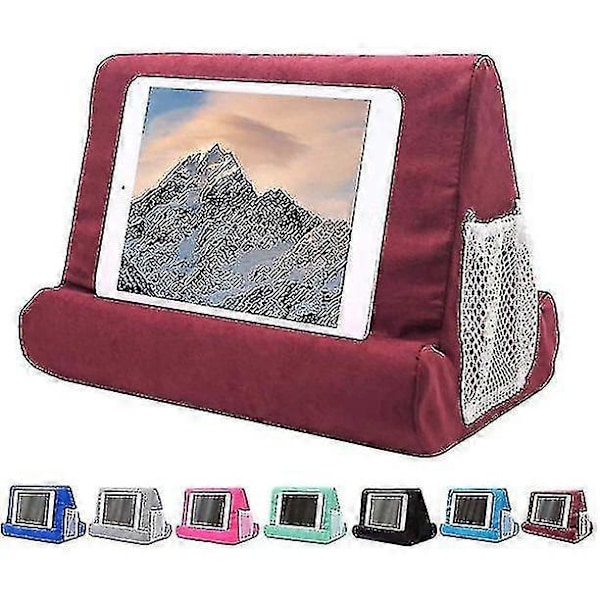 Nettbrett Putestativ for iPad - Myk Pute Fangstativ med Multi-Vinkel Nettbrett og Telefonholder Svart