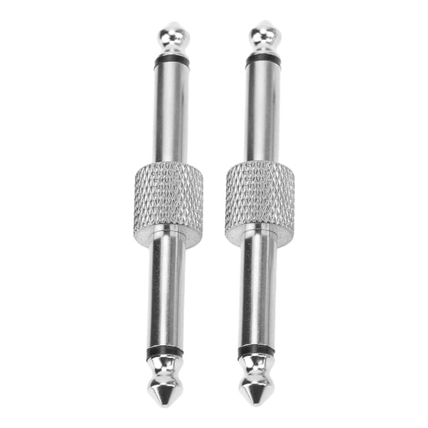 2 STK 6,35 mm Effektadapterkontakt Støyreduksjon Gitarpedalkobling Konverteringsplugg Sølv