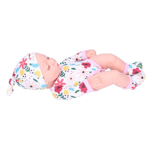 Simulerad vinyl söt docka Reborn babydocka barn födelsedagspresent med färgglada kläder 25cmQ10-026