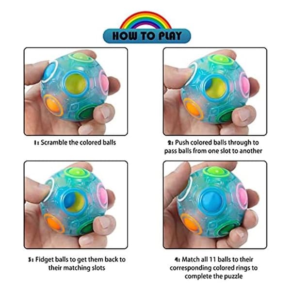 Magic Rainbow -pulmapallo, fidget ball -pulmapeli, hauska stress relief magic aivojumppapallo