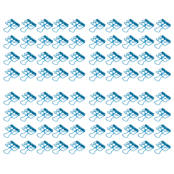 19mm 80 stk. Binderklips med sterk klemkraft, metall, hule haler, små binderklips, papir klemmer, kontorrekvisita, blå