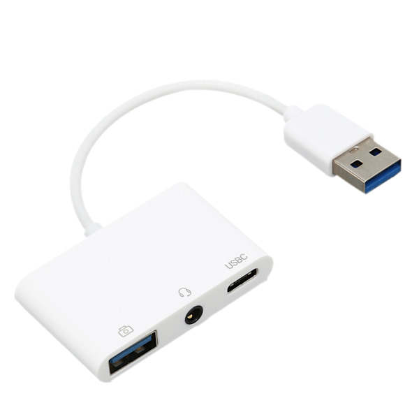Hodesettladeradapter Multifunksjonsoppgradering Experience 3 i 1 hann til kvinne USB3.0 til 3.5 mm adapter