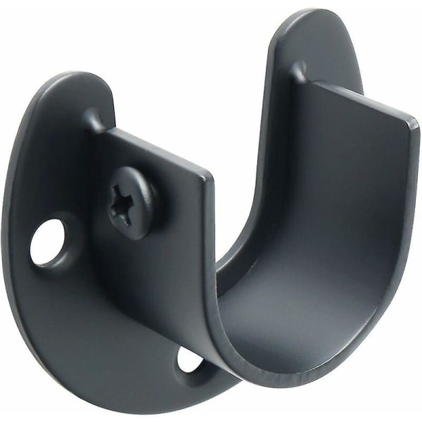 Matsort rustfrit stål U-formet gardinstangsbeslag - 28mm - 2 stk