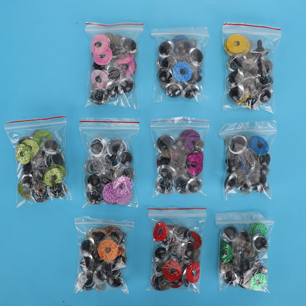 Sikkerhetsøyne med fargerike glitterbrikketilbehør for dukkeleker utstoppede dyr Dolls24MM