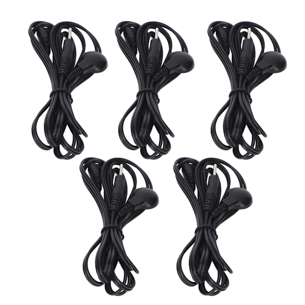 5 stk elektrodeledning sort 2,5 mm stik elektrodeledning til TENS Machine Digital Treatment Machine 3,9 fod
