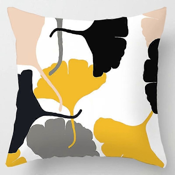 Tyynyliina 45x45cm, Moderni sohvatyynynpäällinen Kauniit tyynynpäälliset Sohva Auto Kodin Sisustus Suojat (Keltainen&Musta, Pellava)