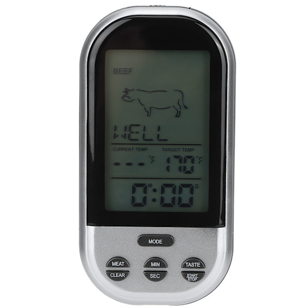 Trådløs elektronisk digitalt mat- og kjøtttermometer med probe for grilling, BBQ, matlaging, hjemmekjøkken