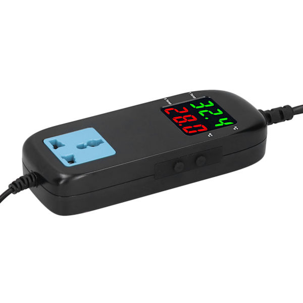 Elektronisk termostat temperaturregulator dobbelt LED-display med strømkabel til plantevæksthuse EU AC90V‑250V