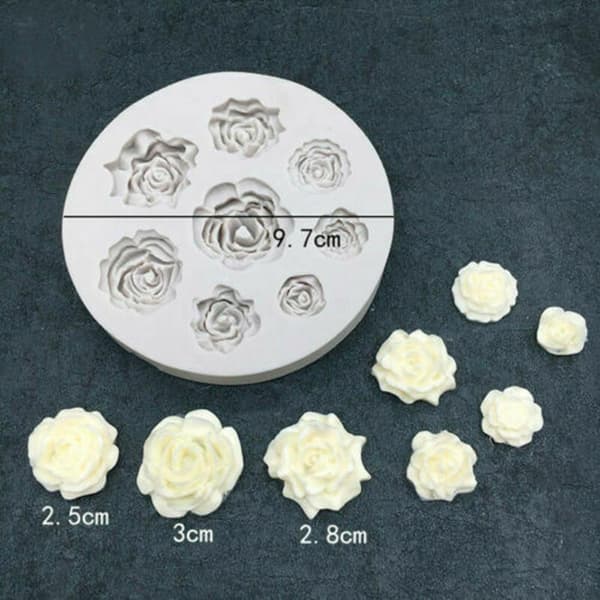 3D Blomst Silikoneform Kagepynt Topper Silikone Jello Sukker Chokolade Fondantforme
