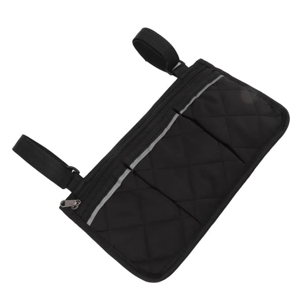 Kørestolspose Vandtæt Polyester Multi-lomme Design Kørestolssidelomme til Udendørs Mobil Stol Sort