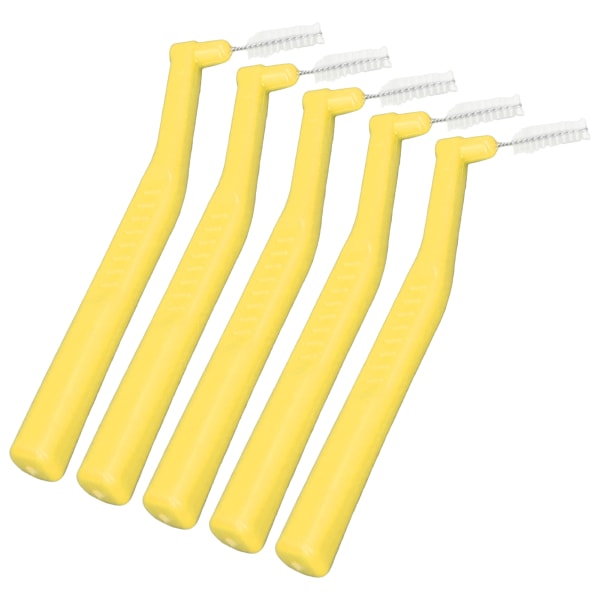 5 kpl L-muotoiset hammasväliharjat Tehokas puhdistava plakinpoistoharja hampaidenhoitoon keltainen yellow