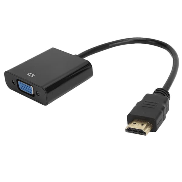 HD Multimedia Interface til VGA Adapter Konverter Kabel til Computer Laptop Skærm Projektor Sort