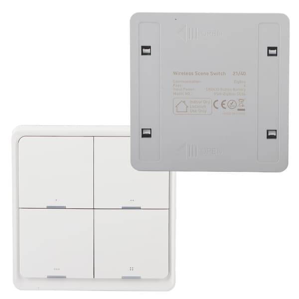 Trådlös Scenströmbrytare Intelligent 4-vägs Panelväggströmbrytare Mobiltelefon APP-kontroll för ZigBee