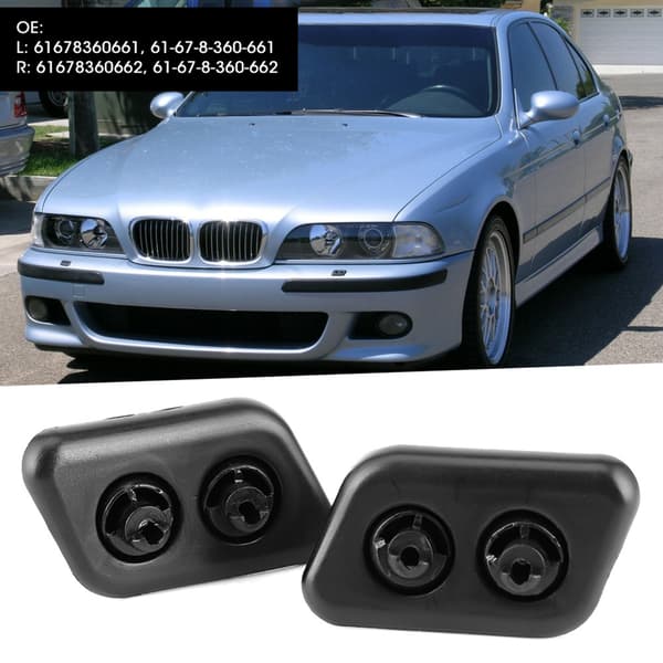 Par frontlysspylerdyser 61678360661 passer til E39 525i 528i 530i 540i M5 1999-2003
