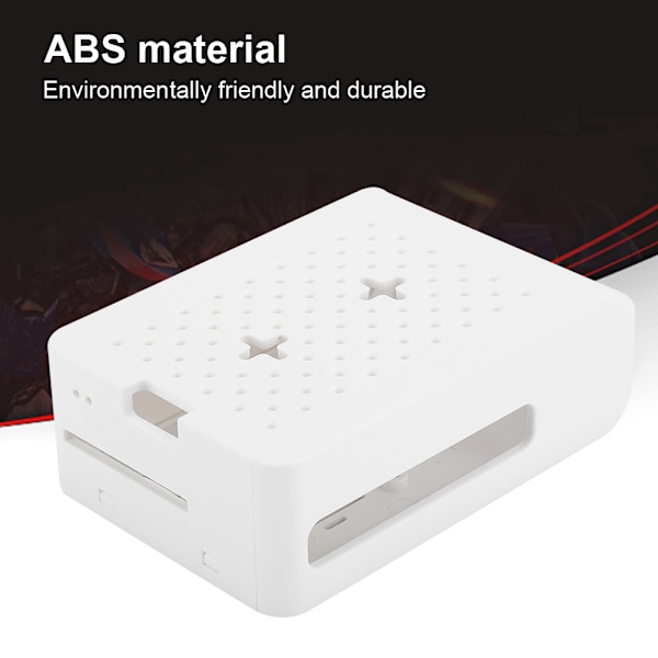 ABS beskyttende etui skrivebordstilbehør med køleventilator til Raspberry Pi 4. generation 4B (hvid)