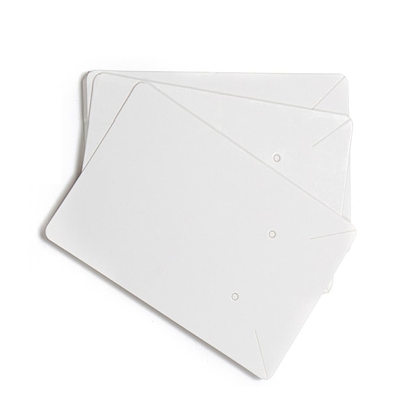 100 kpl korvakortteja 6x9cm tyhjä kraft-paperilappu 100 OPP-pussilla kaulakorujen rannekorujen esittelyyn valkoinen