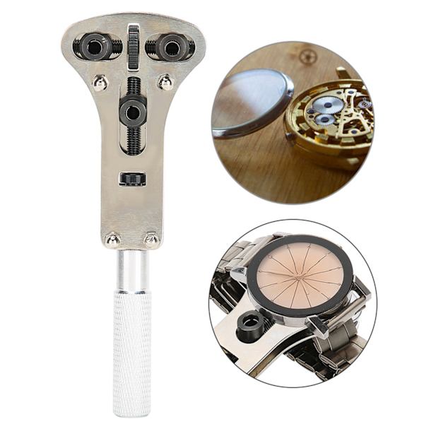 Legerat stål Justerbar skruv Watch Back Case Opener Cover Remover Set