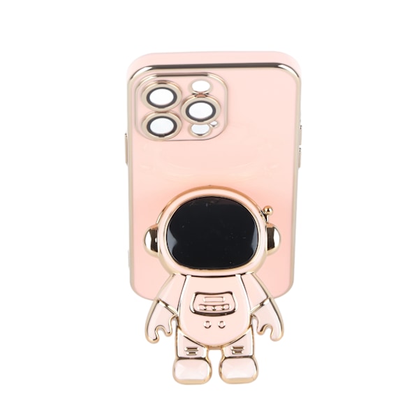 Astronaut Hidden Stand Case Cover Kompatibel til IPhone Galvanisering Telefon Case med Stand Lens Film Beskyttende Cover