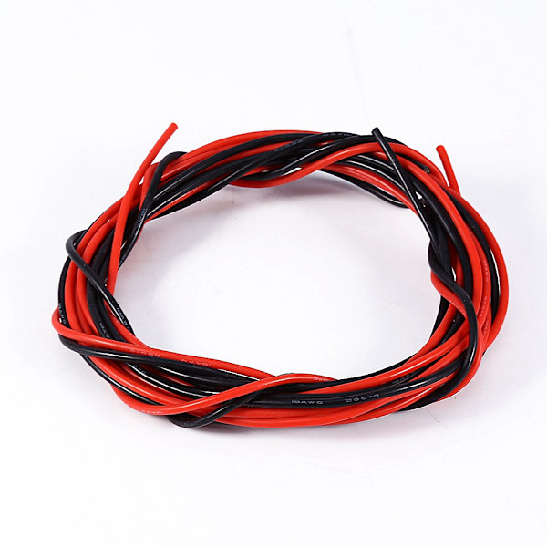 Nye 18AWG 5m Fleksible Strandede Kobberkabler Silikon Elektroniske Ledninger