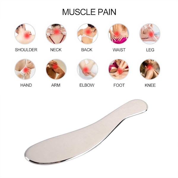Rustfrit stål Kropsakupunktur Massage skrabebræt Muskelsmertelindring Gua Sha Tool