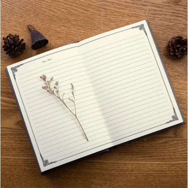 Notesbog Retro Mønster 2,5 cm Tykke Beige Indersider Papir 21,3x14,5x2,5 cm Forretningsnotesbog til Hjemmeskole