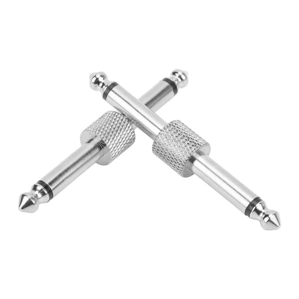 2 STK 6,35 mm Effektadapterkontakt Støyreduksjon Gitarpedalkobling Konverteringsplugg Sølv