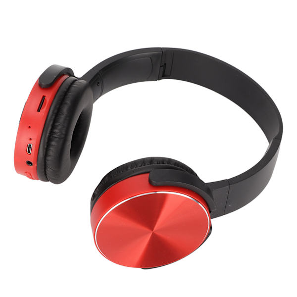 450BT Bluetooth-headset med subwoofer, justerbar, multifunksjonelt trådløst kort spillheadset for spill, rødt