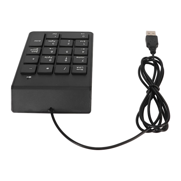 Kablet numerisk tastatur sort USB-tilslutning 18 taster stille plug and play udjævning numerisk tastatur til bankkontorspil