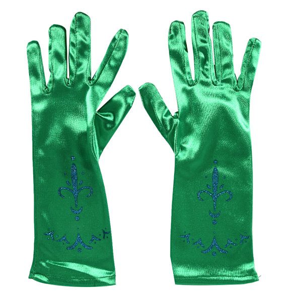 2 par färgvärmande barnhandskar scenframträdande vinterskidåkning rollspel accessoarer gröna